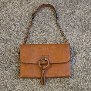 Sam‎ & Hadley Chic Brown Shoulder Bag with Chain Strap